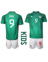Mexiko Raul Jimenez #9 Domácí dres pro děti MS 2022 Krátký Rukáv (+ trenýrky)